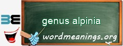 WordMeaning blackboard for genus alpinia